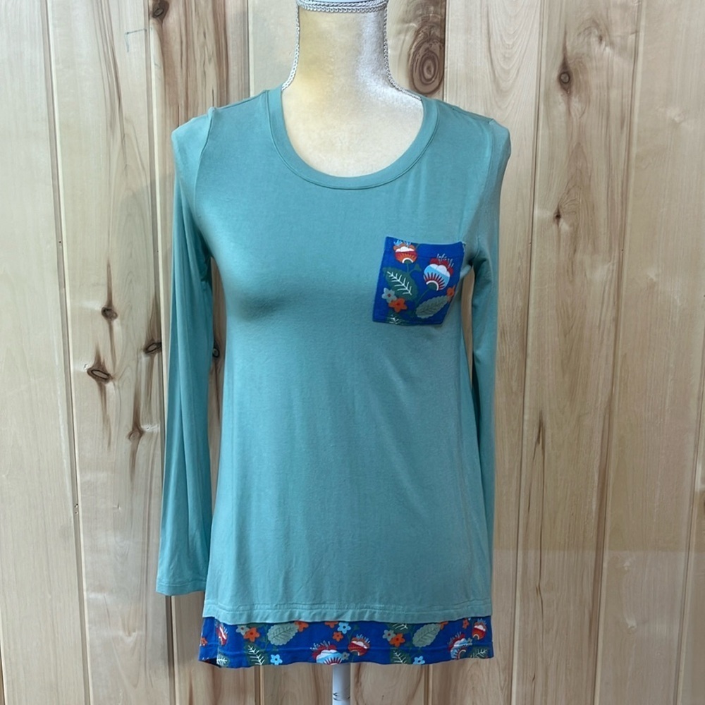 Matilda‎ Jane 435 Mint Floral Pocket Long Sleeve Top Girls Size 14